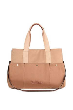 borsa fasciatoio in cotone marrone CHLOÉ KIDS | C20764244